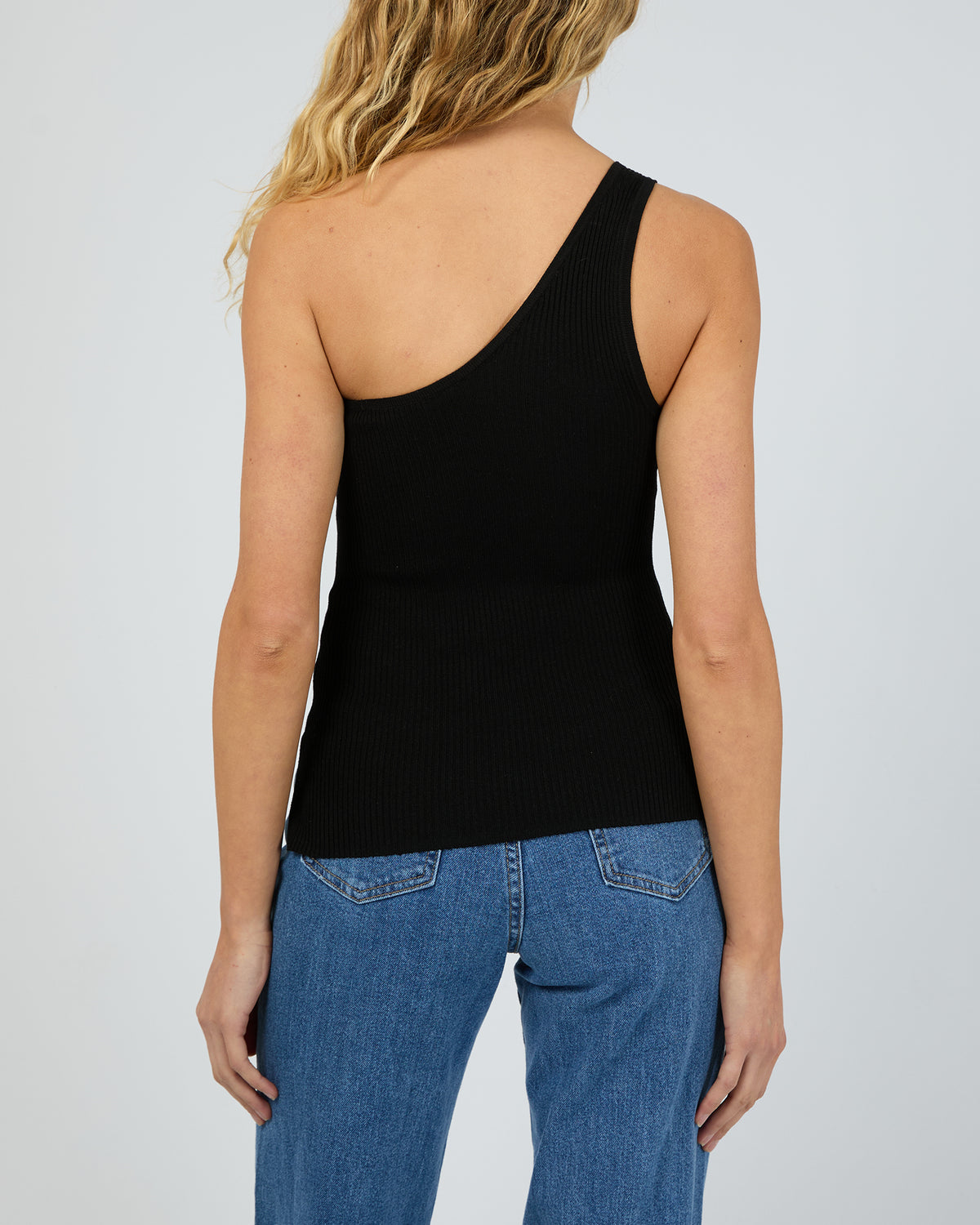 Dustin One Shoulder Top Black