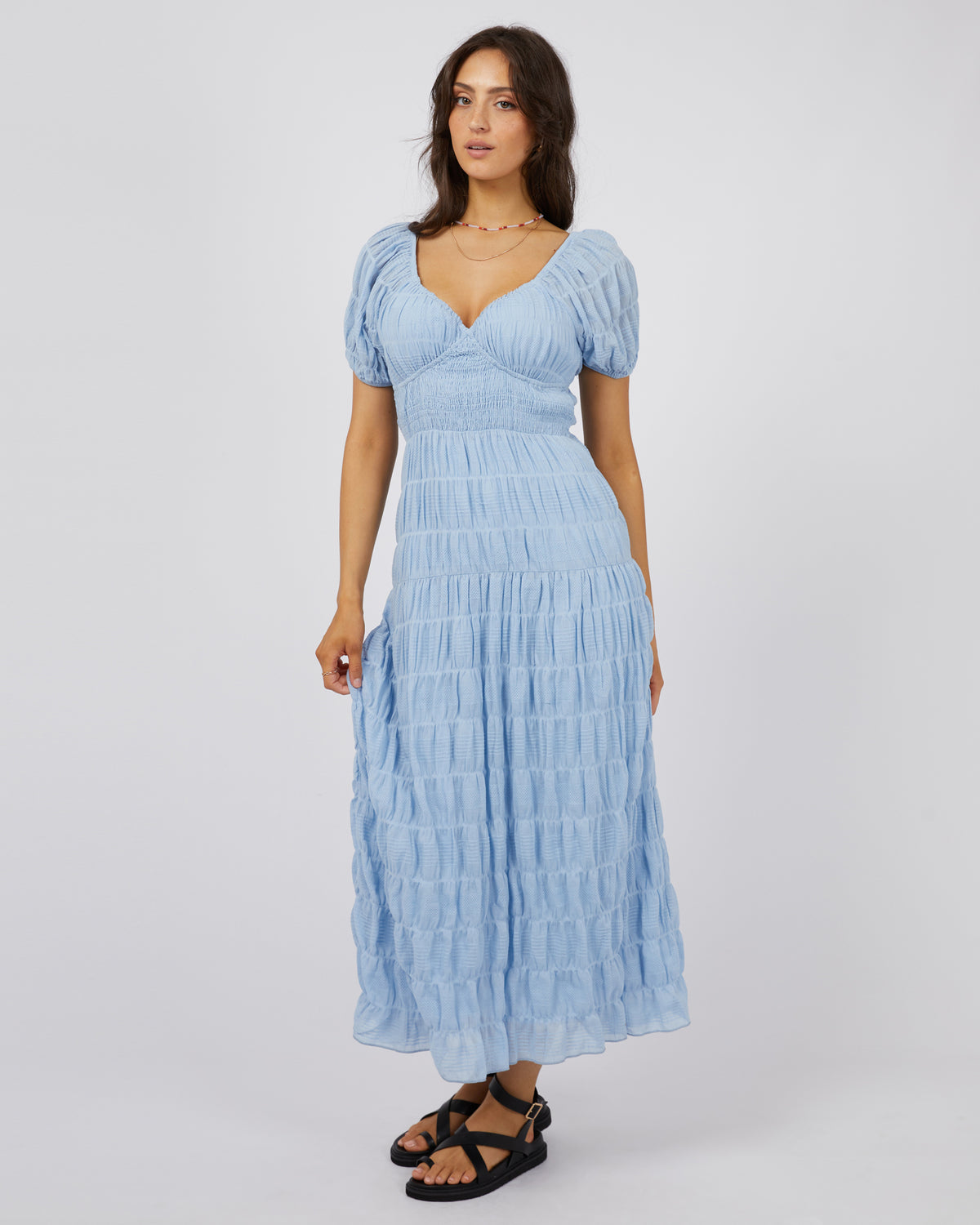 Maude Maxi Dress Ocean Blue