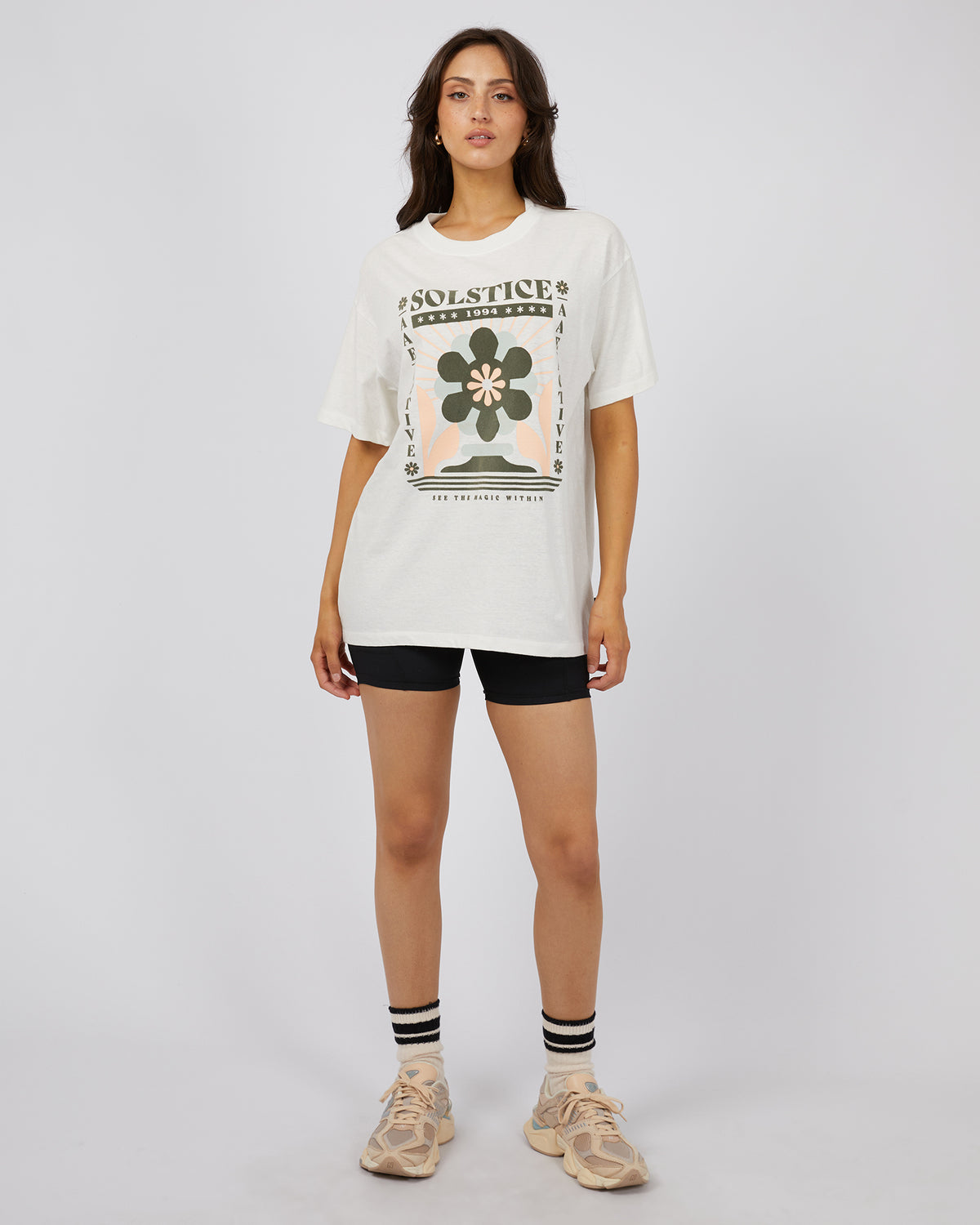 Active Solstice Oversized Tee Vintage White