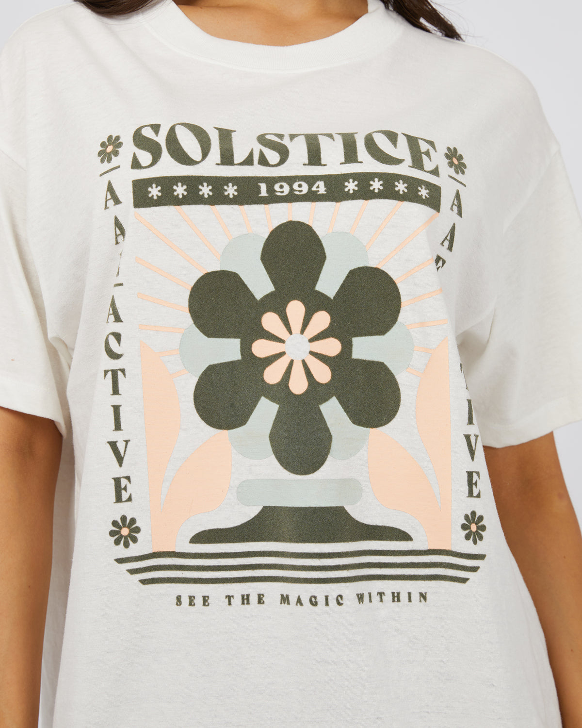 Active Solstice Oversized Tee Vintage White