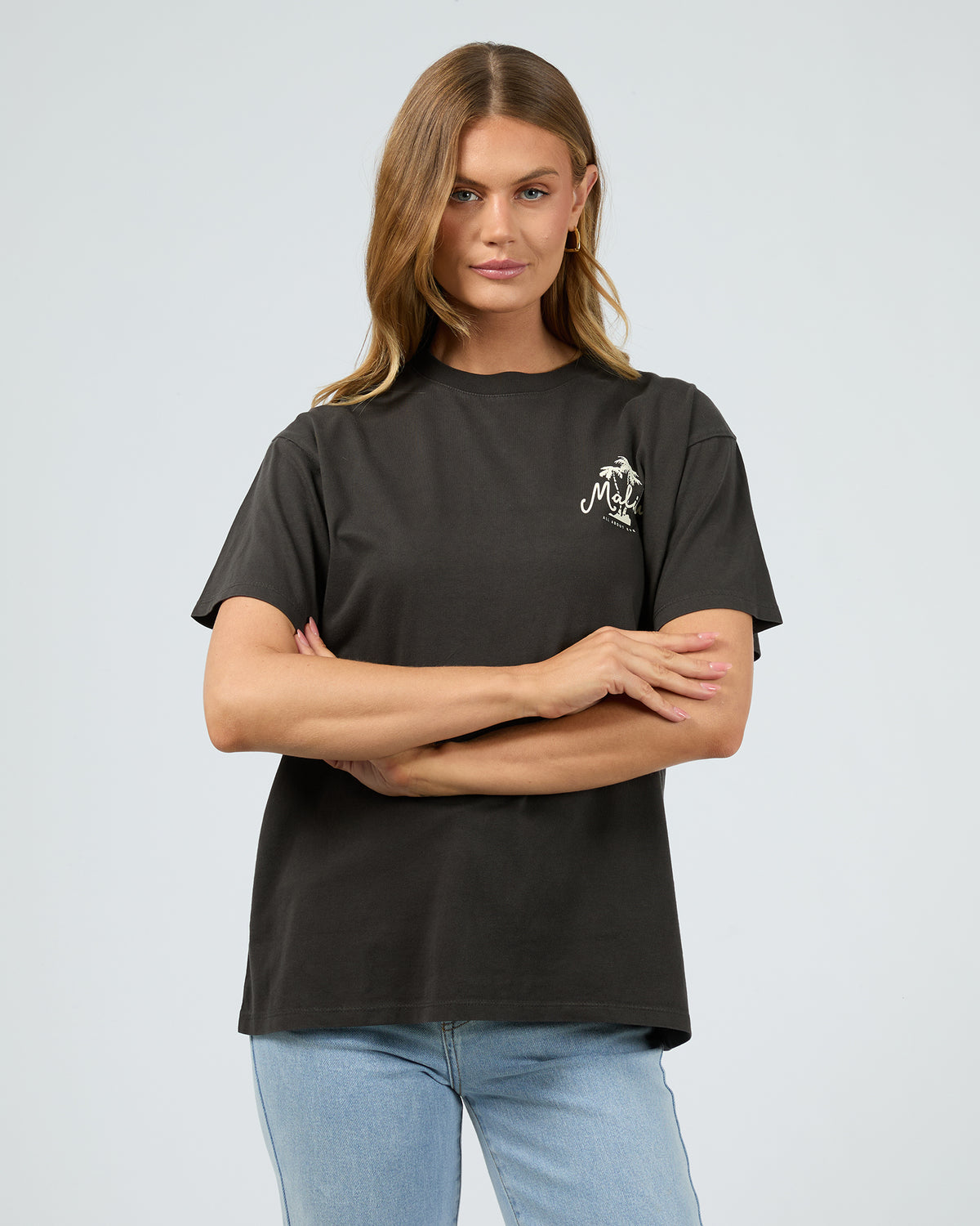 Malibu Shores Oversized Tee Washed Black