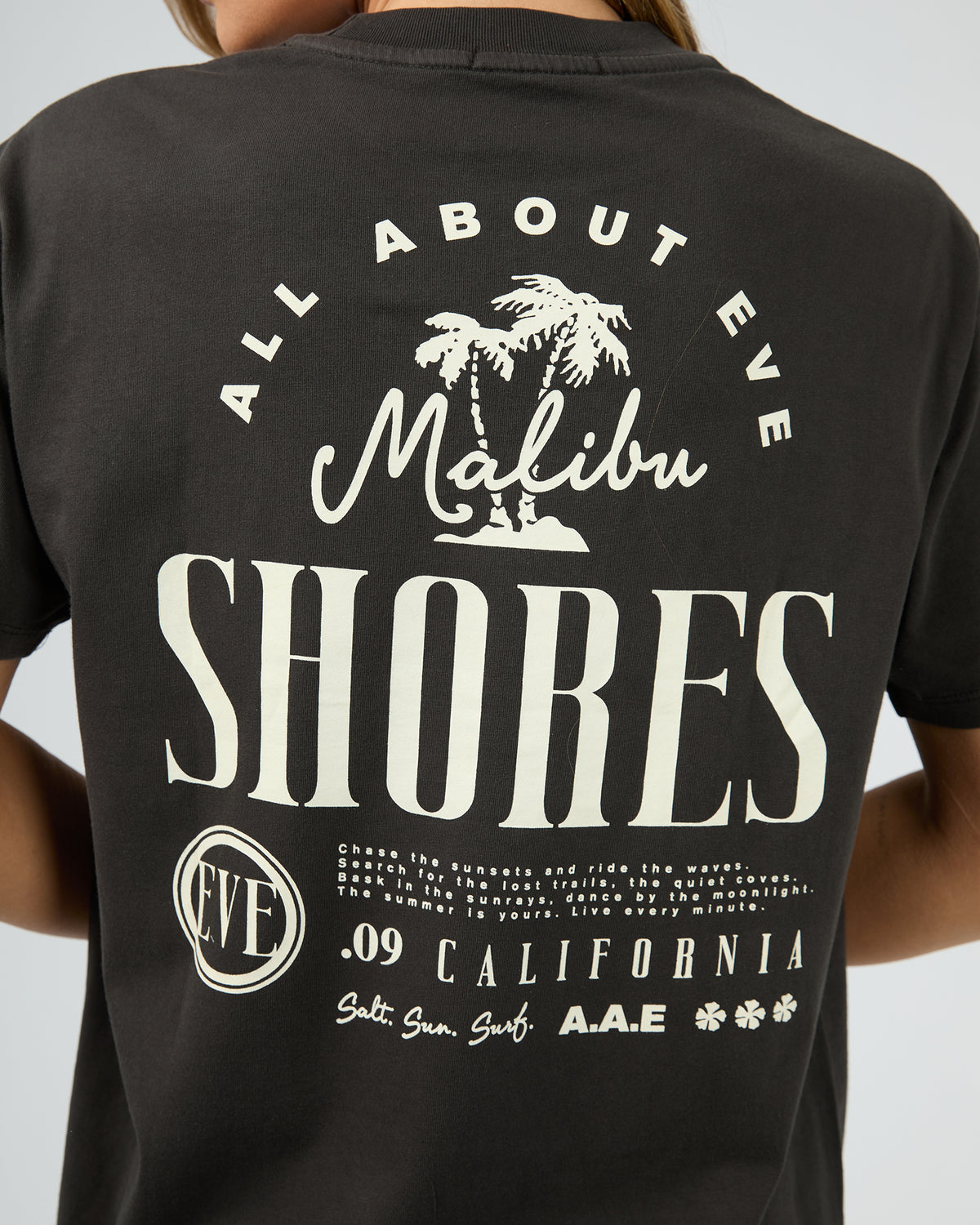 Malibu Shores Oversized Tee Washed Black