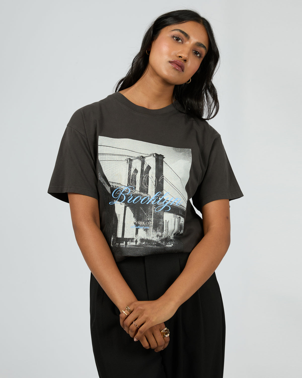 Brooklyn Oversized Tee Washed Black