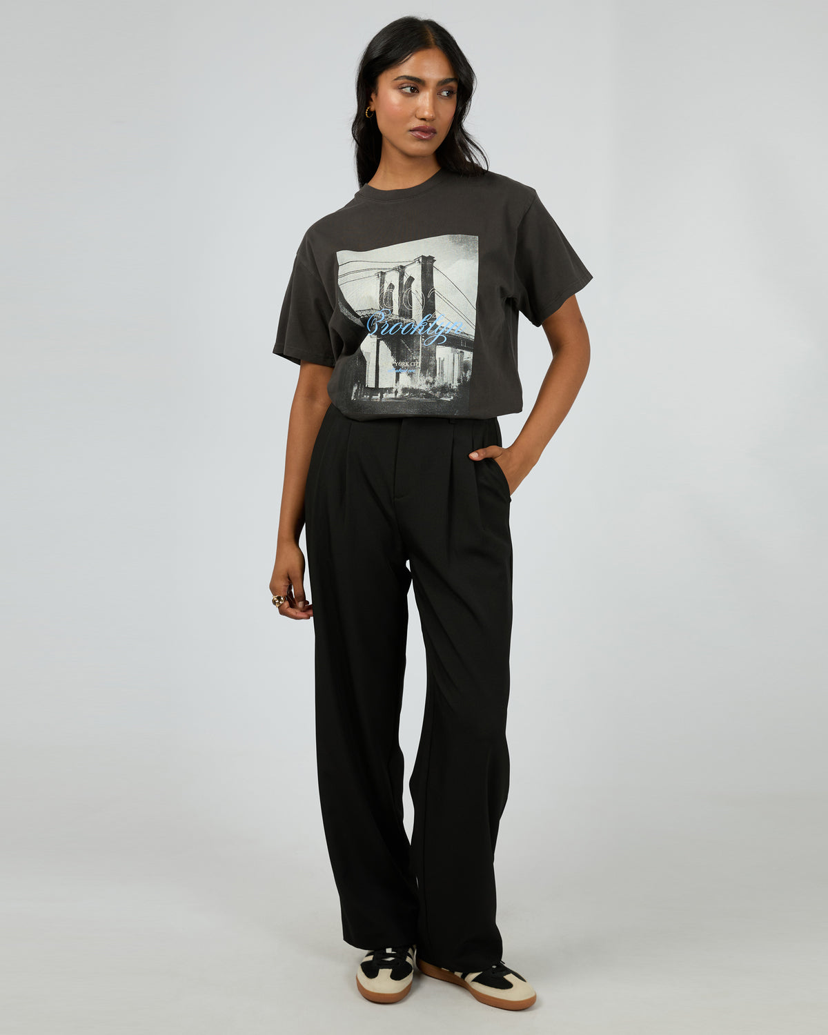 Brooklyn Oversized Tee Washed Black