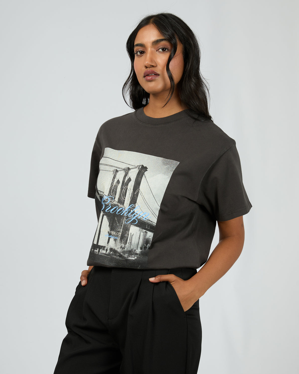 Brooklyn Oversized Tee Washed Black