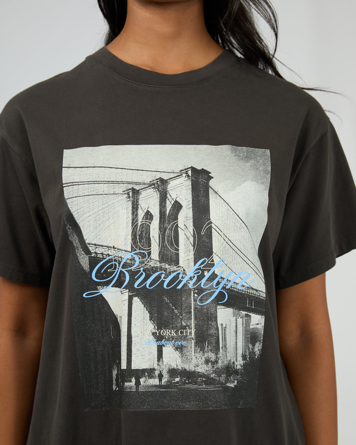 Brooklyn Oversized Tee Washed Black