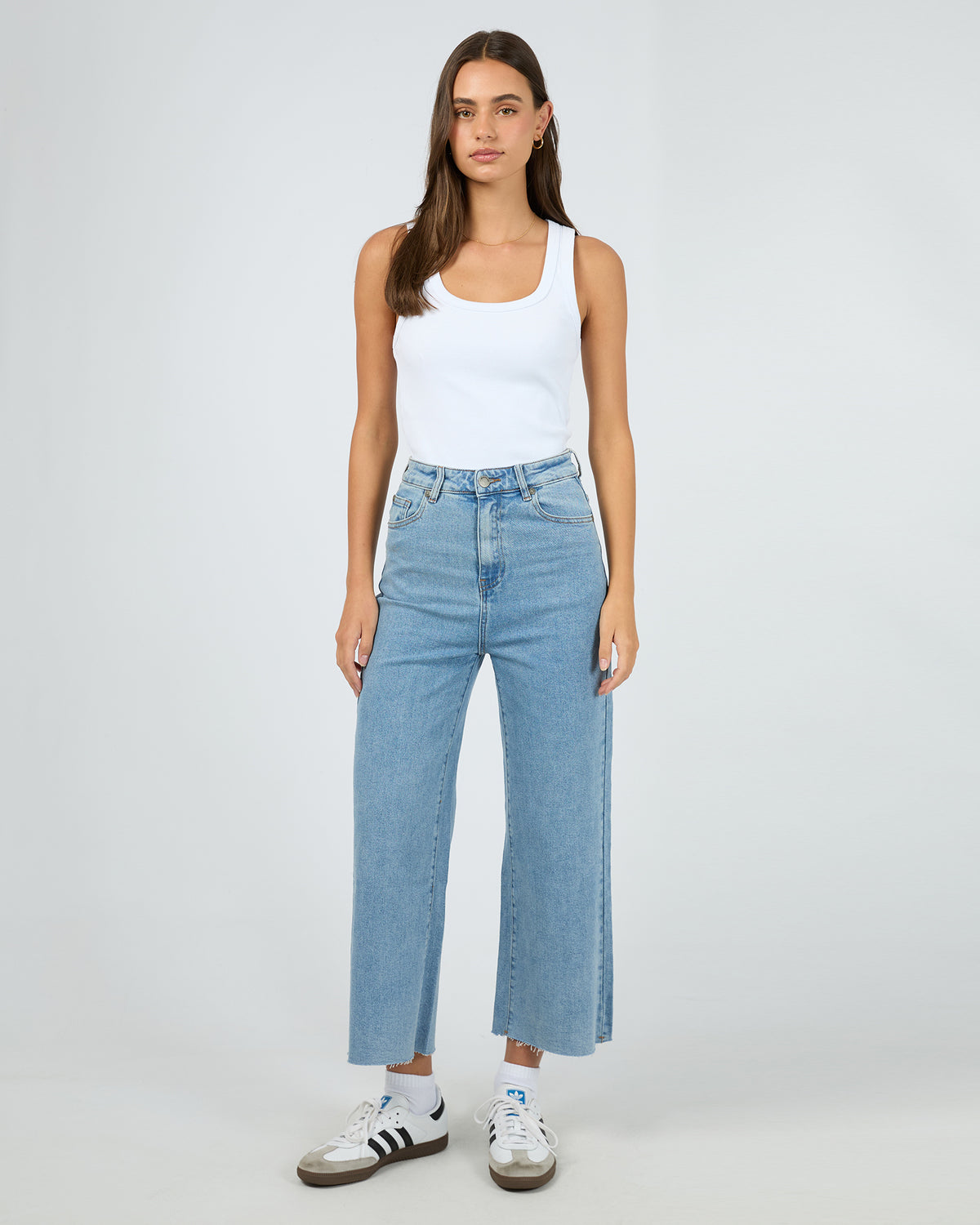 Charlie High Rise Wide Leg Jean Heritage Denim