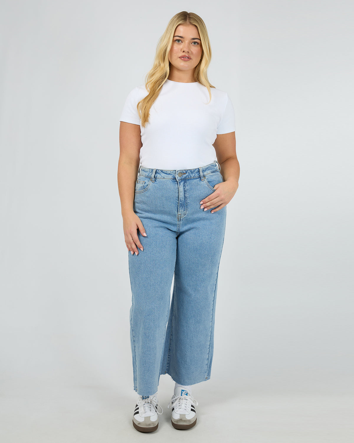 Charlie High Rise Wide Leg Jean Heritage Denim