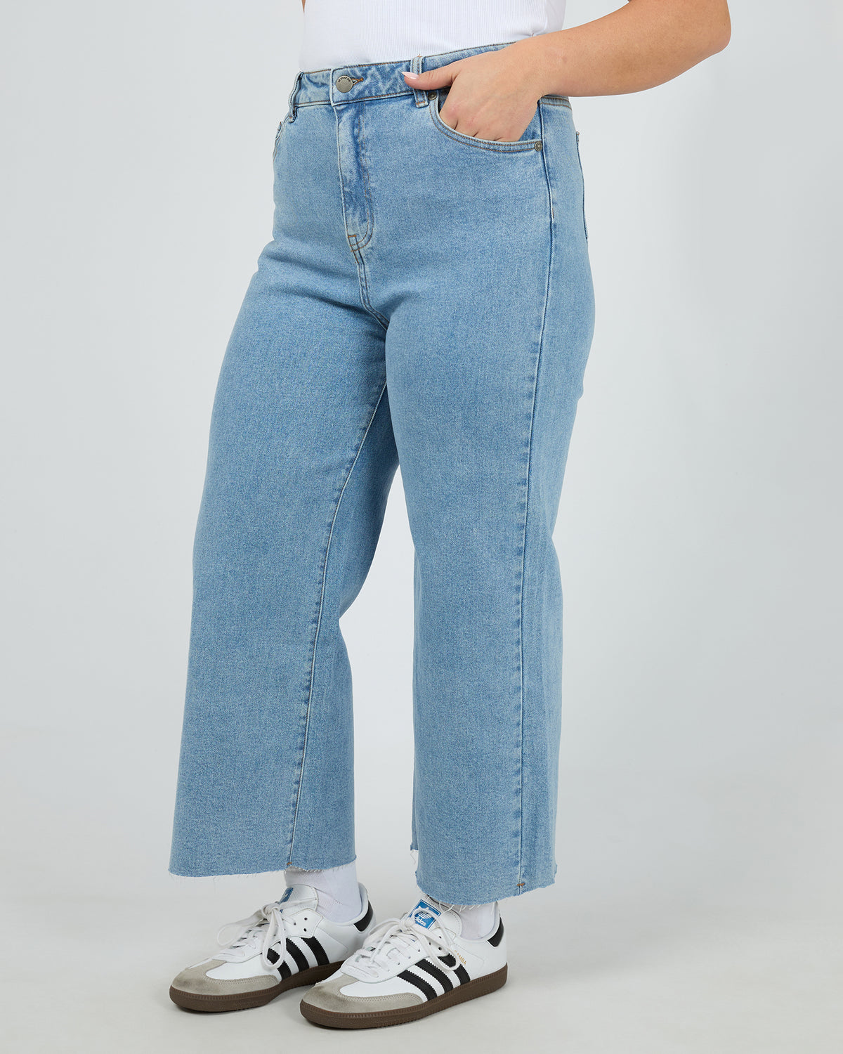 Charlie High Rise Wide Leg Jean Heritage Denim