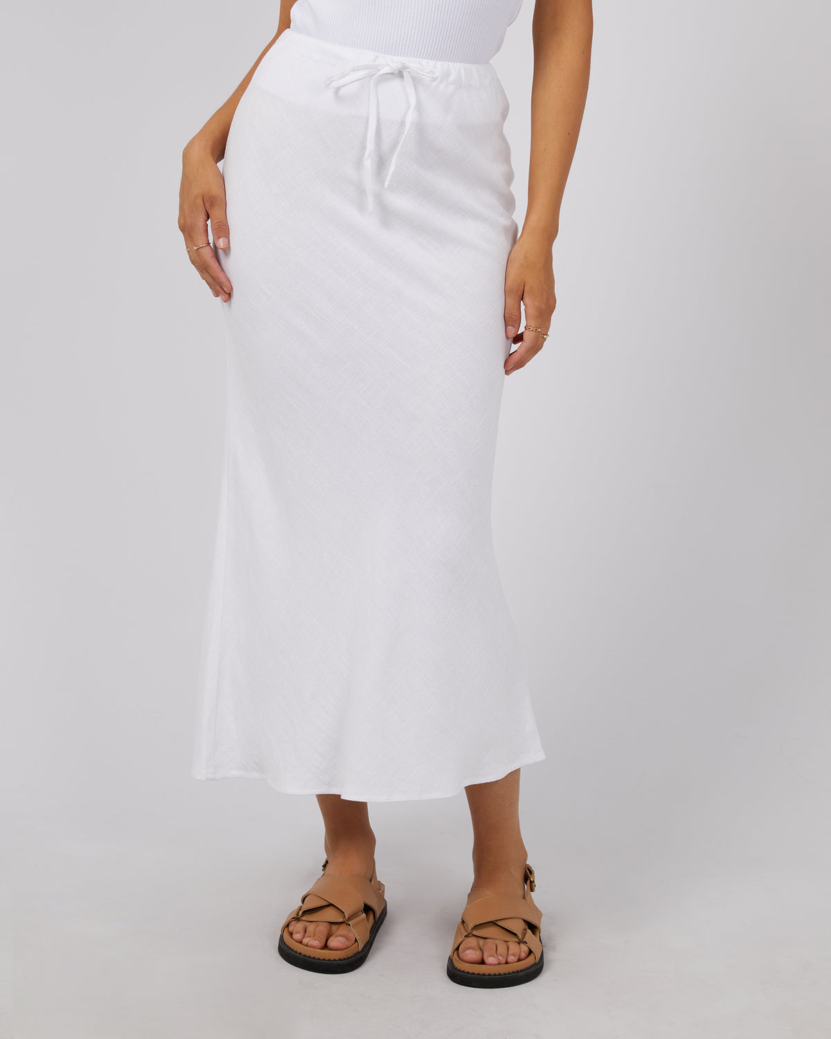 Luxe Linen Maxi Skirt Vintage White