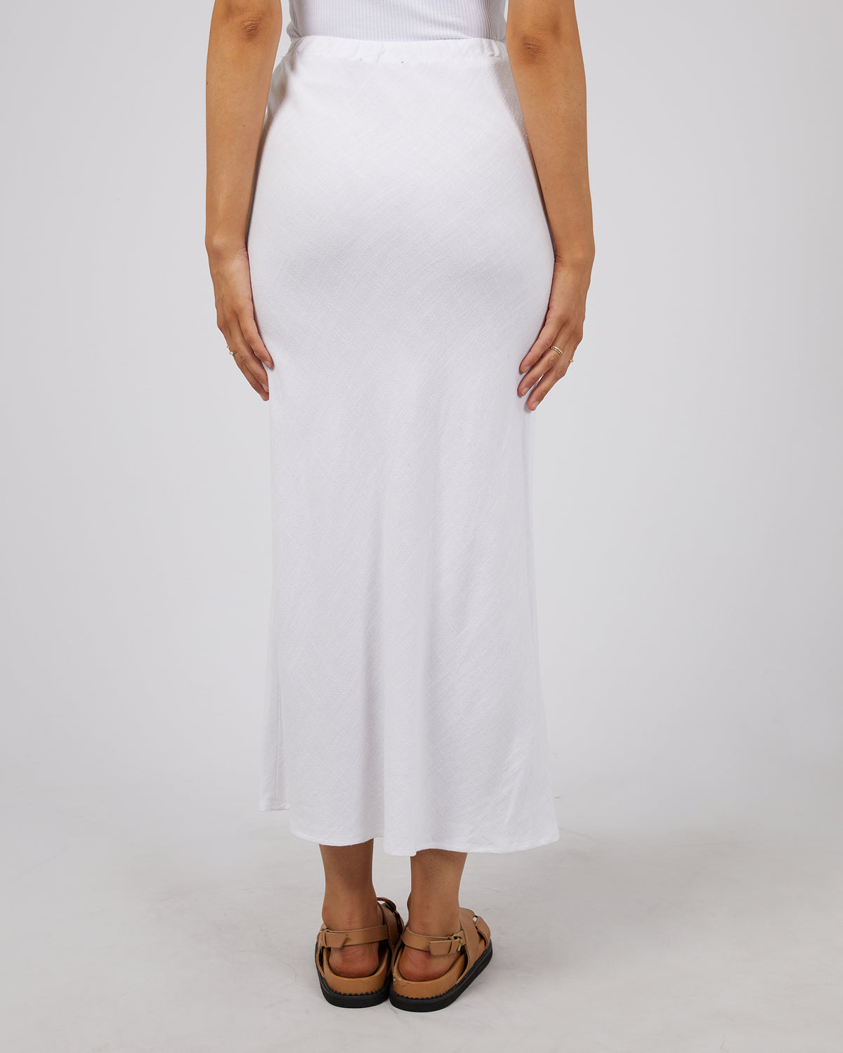 Luxe Linen Maxi Skirt Vintage White