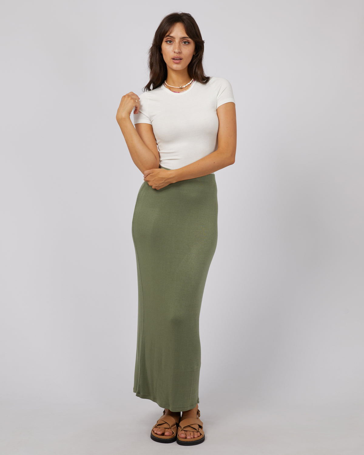 Eve Every Day Maxi Skirt Khaki