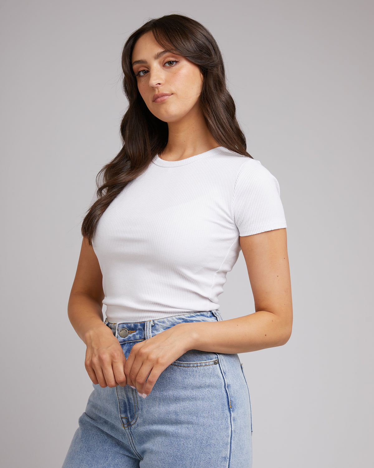 Eve Rib Baby Tee White