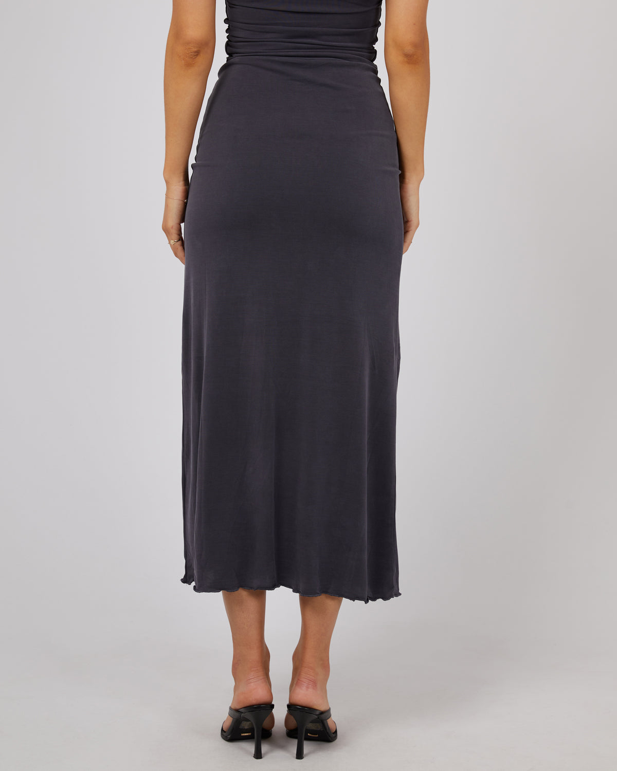 Luxe Maxi Skirt Steel