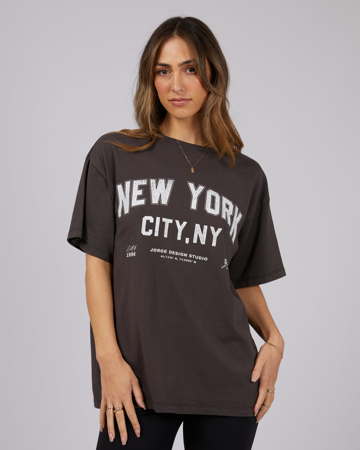 New York Tee Washed Black