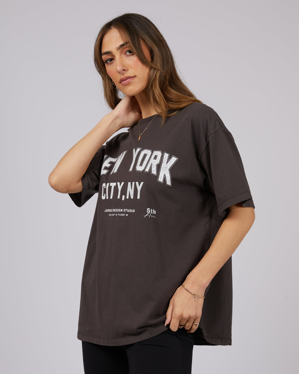 New York Tee Washed Black