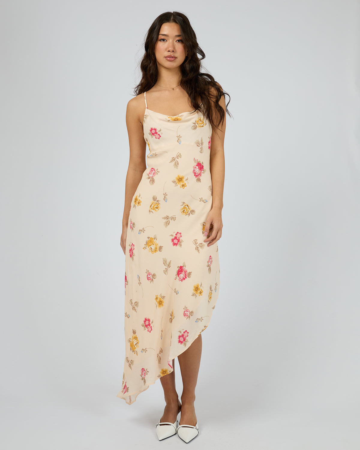 Madelyn Asymetric Midi Dress Print