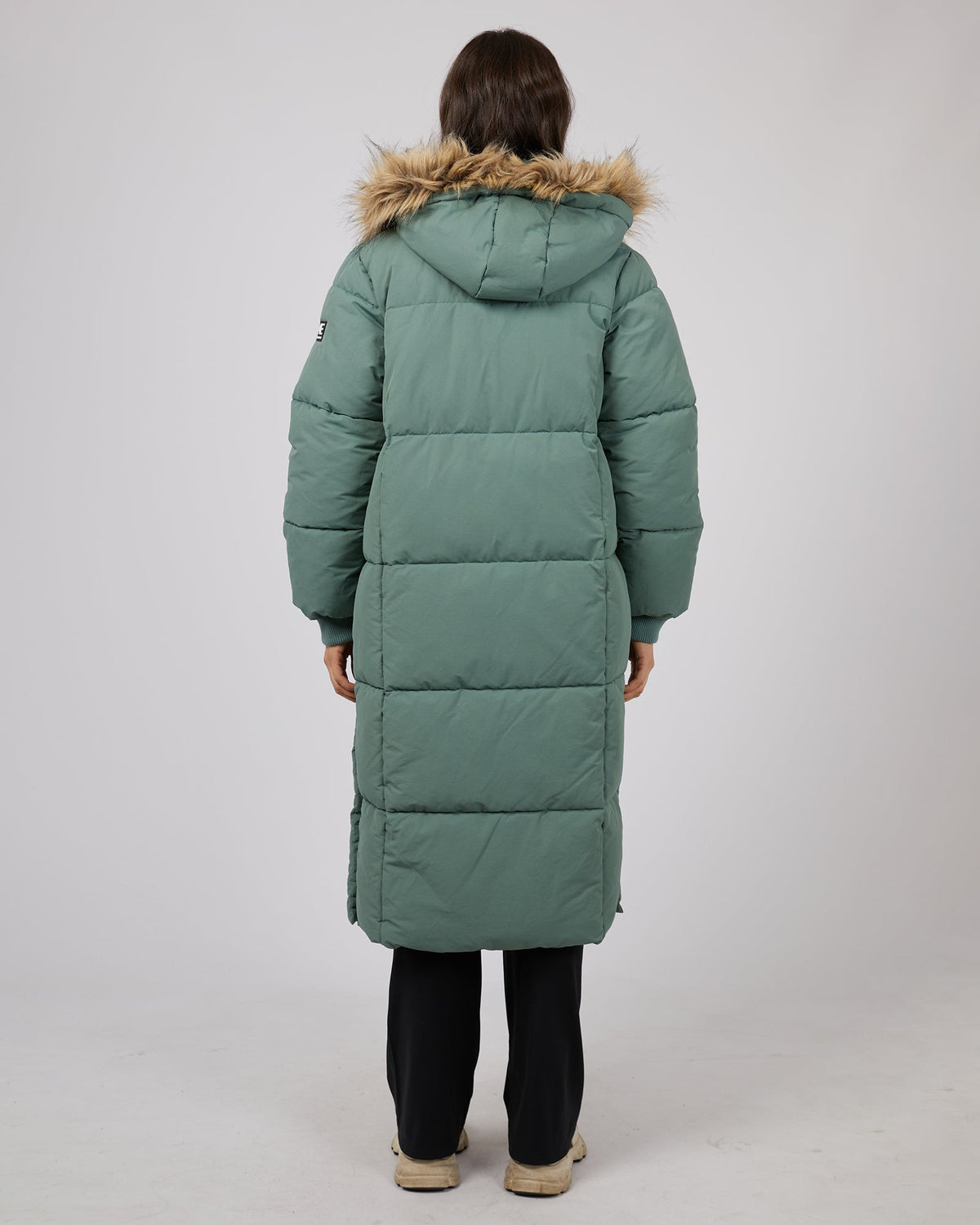 All About Eve-Active Fur Longline Puffer Green-Edge Clothing