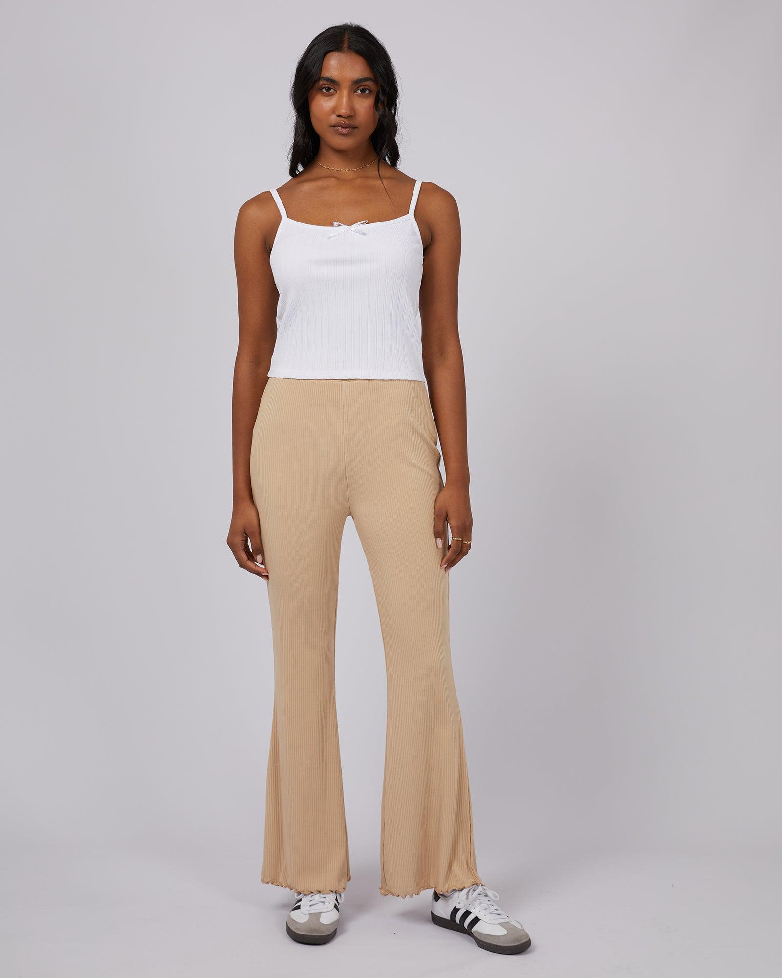 Aae Rib Flare Pants Oat, Buy Online