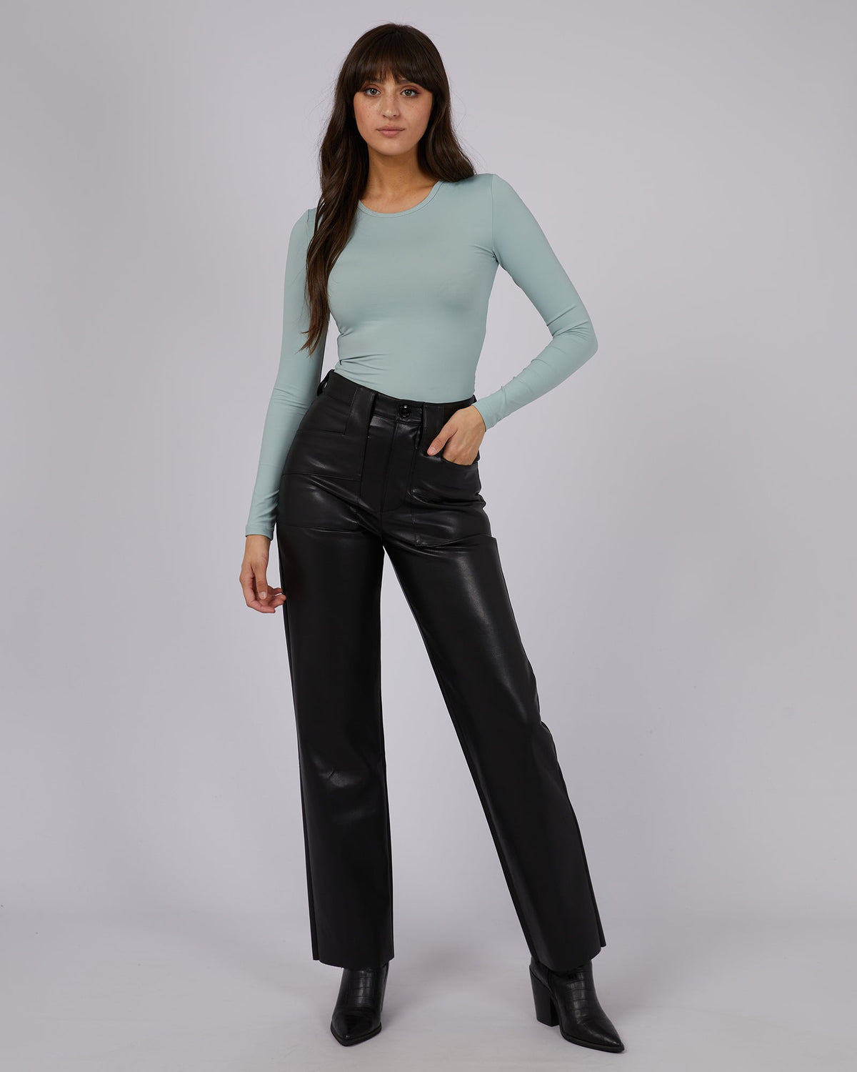 All About Eve-Eve Staple Long Sleeve Sage-Edge Clothing