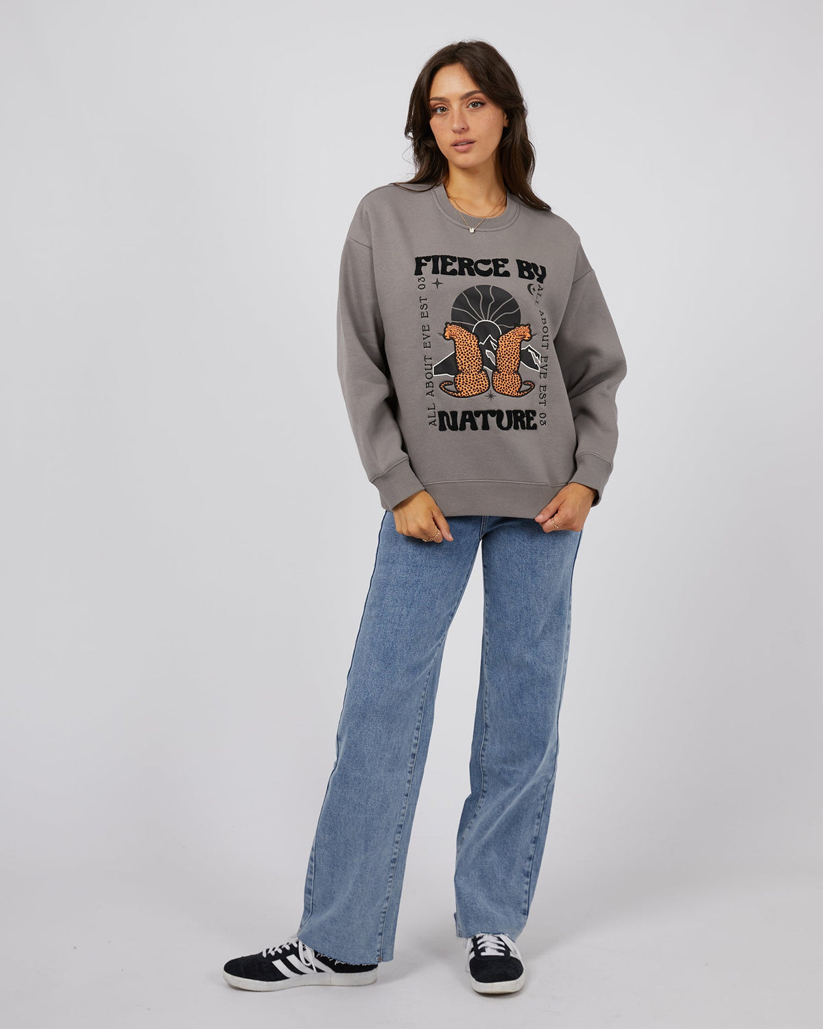 All About Eve-Fierce Standard Crew Charcoal-Edge Clothing