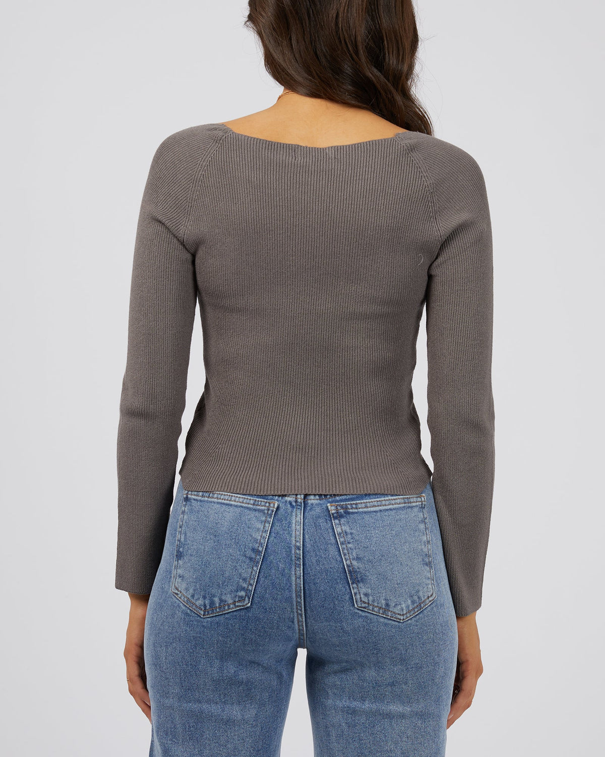 All About Eve-Jessa Knit Top Charcoal-Edge Clothing