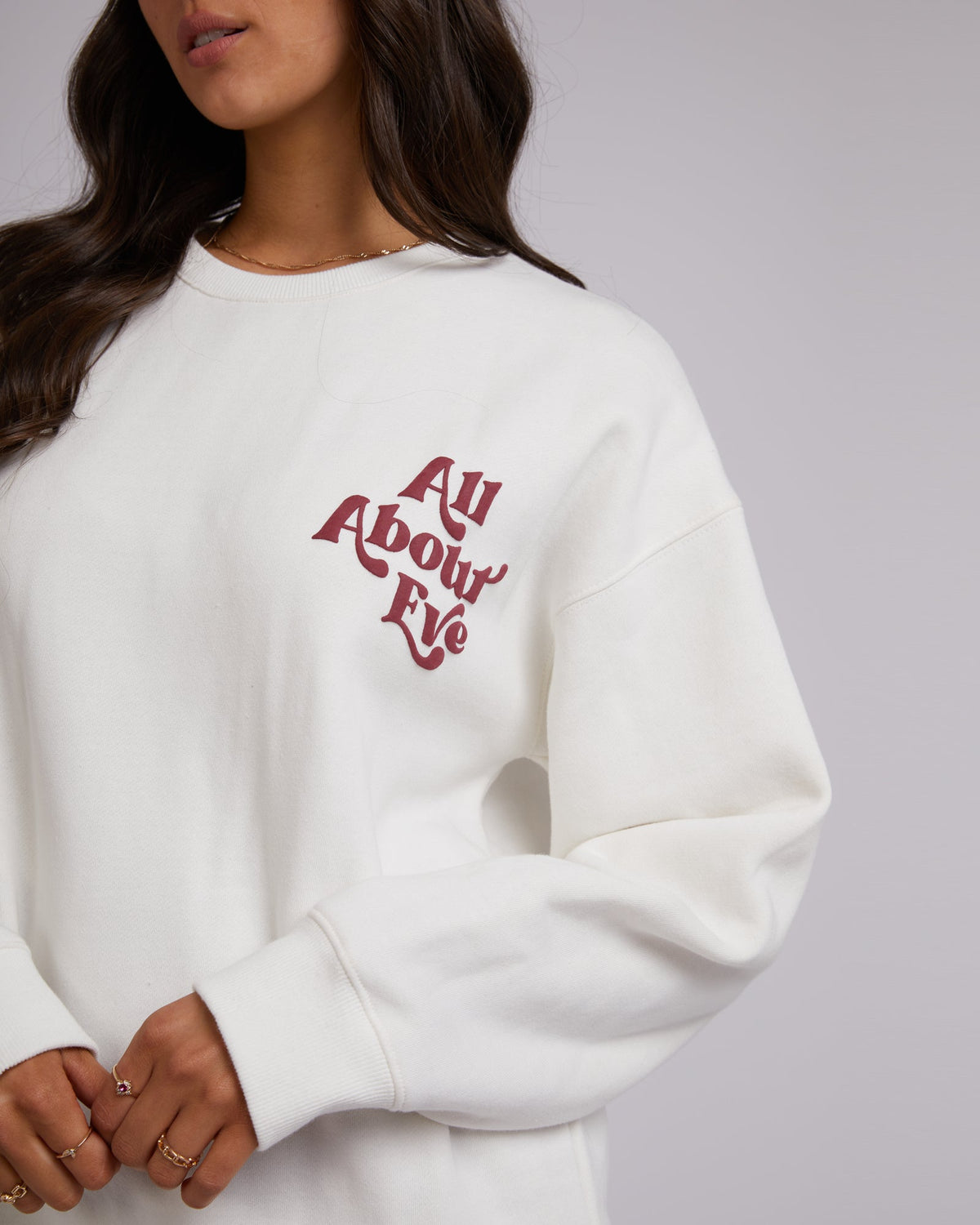 All About Eve-Julia Oversized Crew Vintage White-Edge Clothing