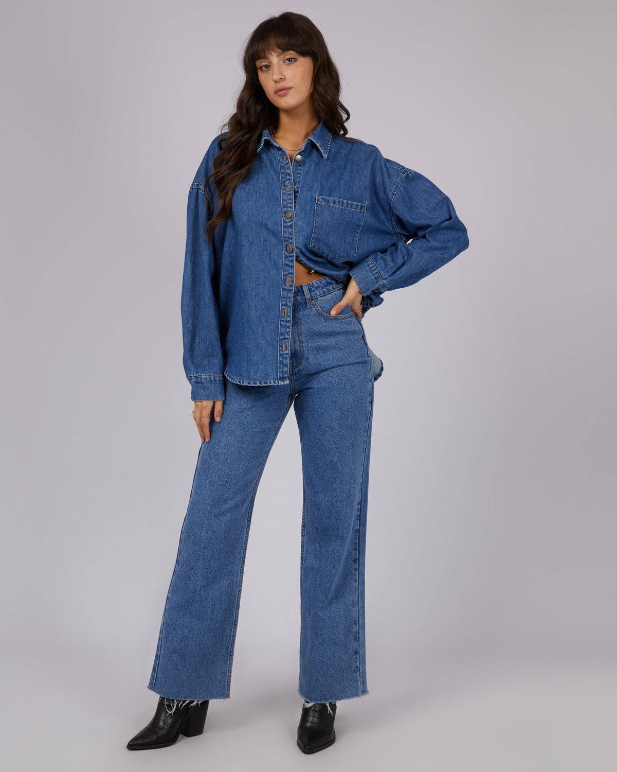 All About Eve-Maci Denim Shirt Heritage Blue-Edge Clothing