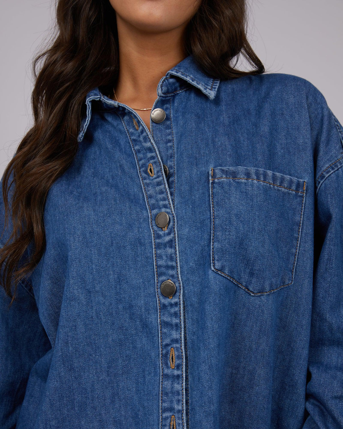 All About Eve-Maci Denim Shirt Heritage Blue-Edge Clothing