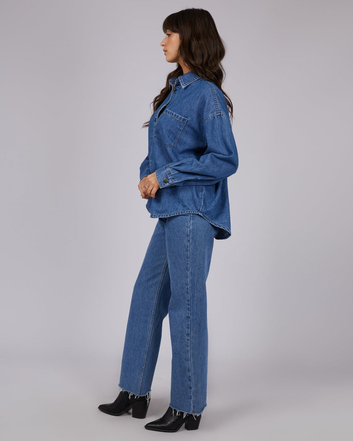 All About Eve-Maci Denim Shirt Heritage Blue-Edge Clothing