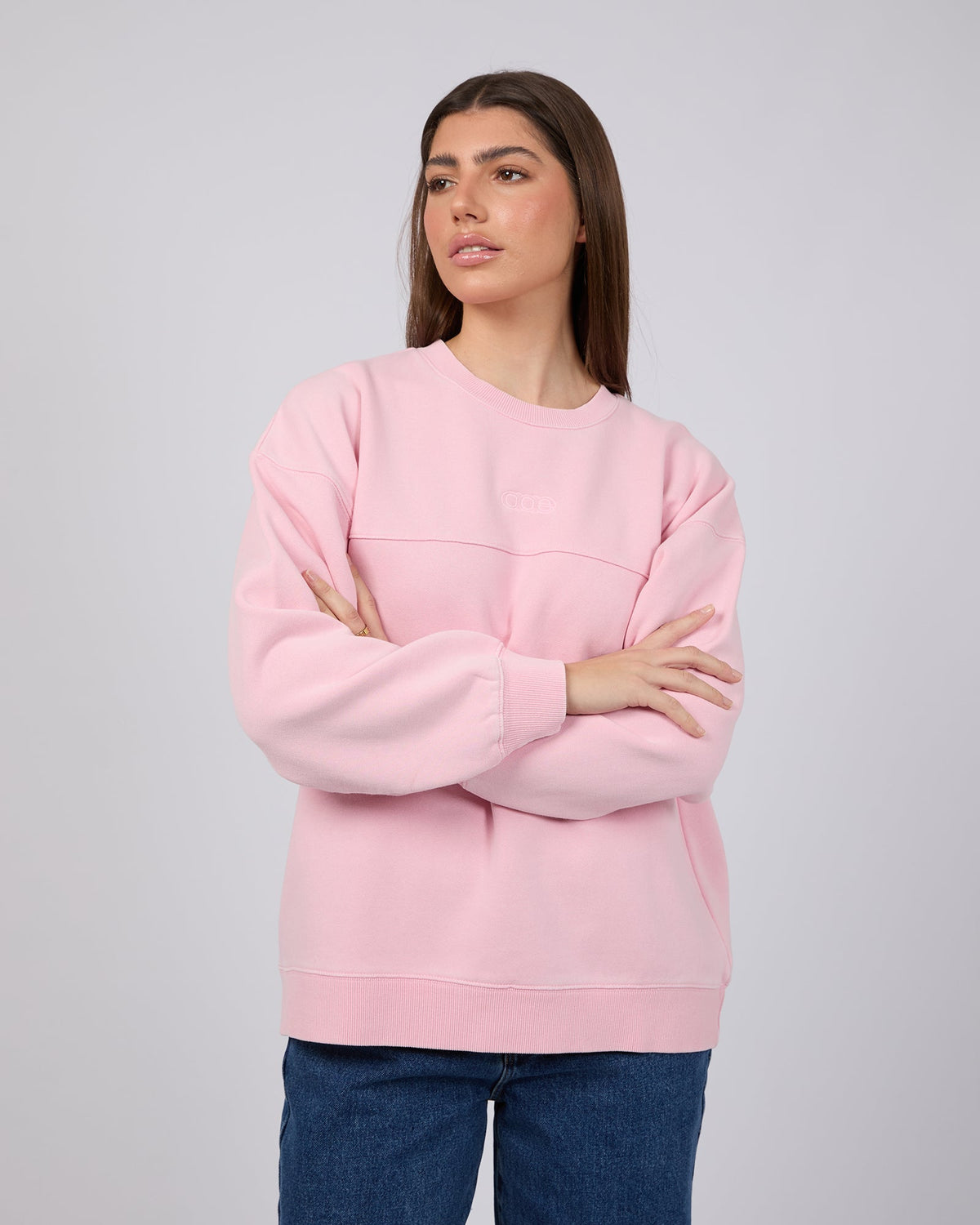 All About Eve-Piper Washed Crew Pink-Edge Clothing