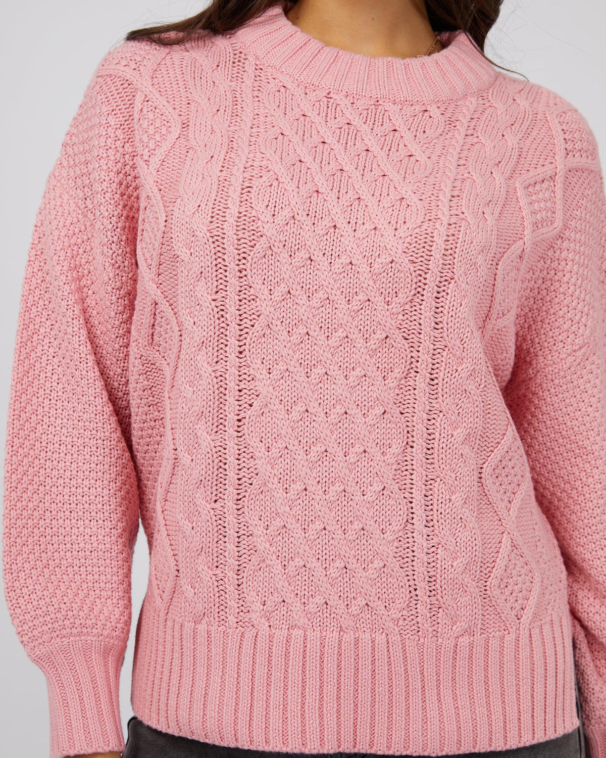 All About Eve-Rue Knit Sweater Pink-Edge Clothing