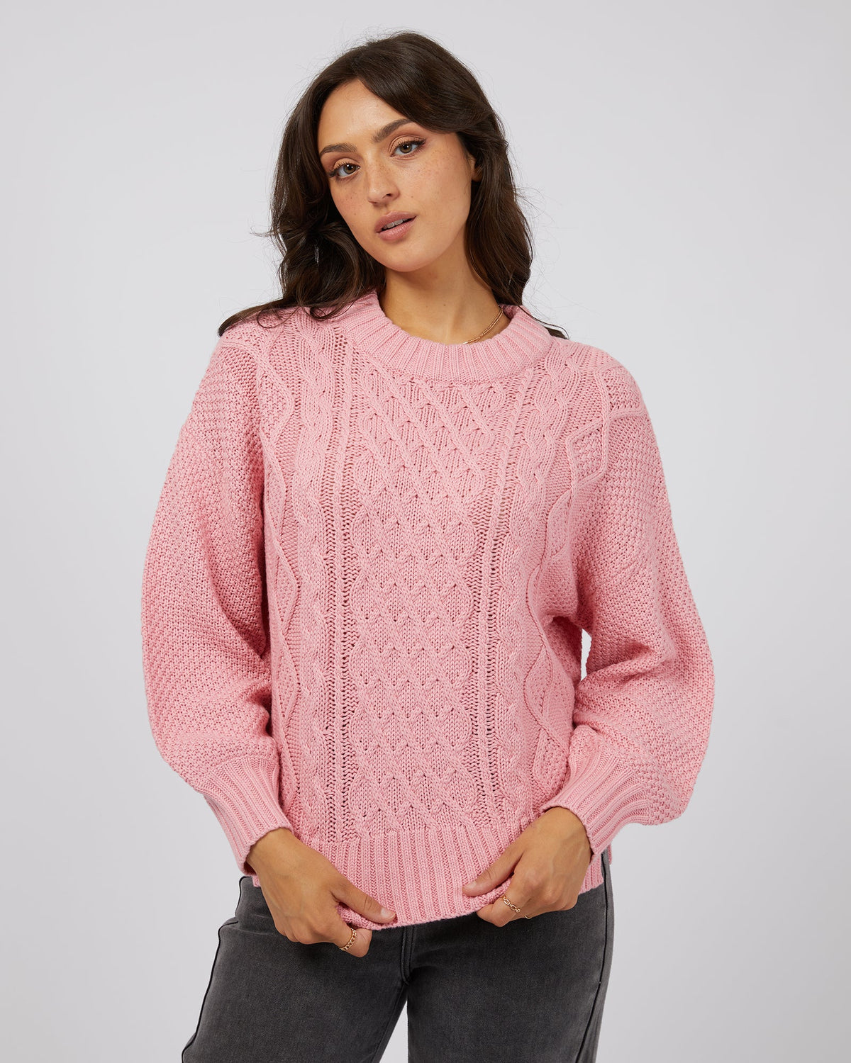 All About Eve-Rue Knit Sweater Pink-Edge Clothing