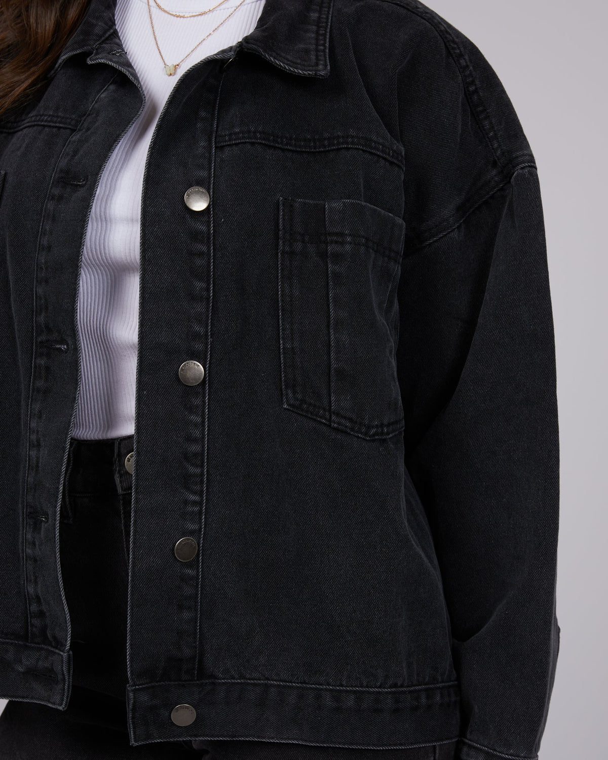 All About Eve-Sydney Jacket Washed Black-Edge Clothing