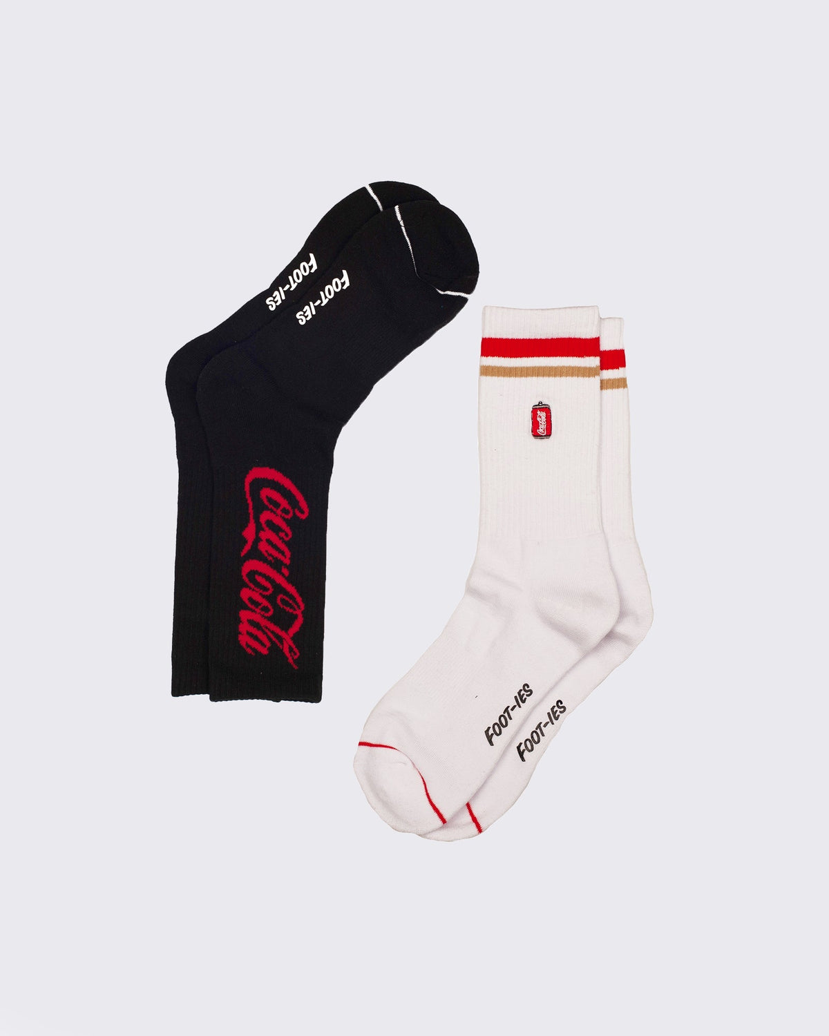 Foot-ies-Coke Can Sneaker 2 Pk Sock White Black-Edge Clothing