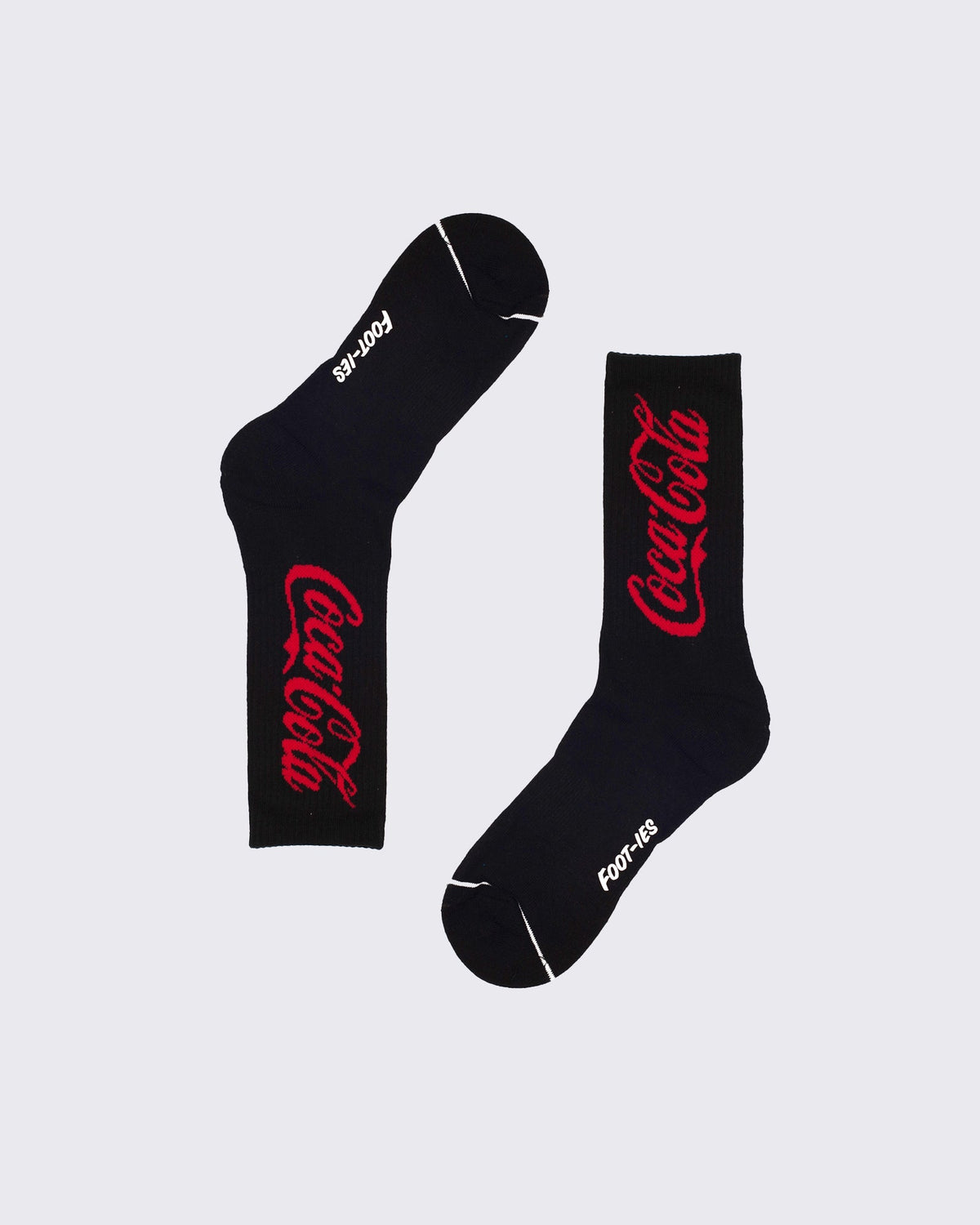 Foot-ies-Coke Can Sneaker 2 Pk Sock White Black-Edge Clothing