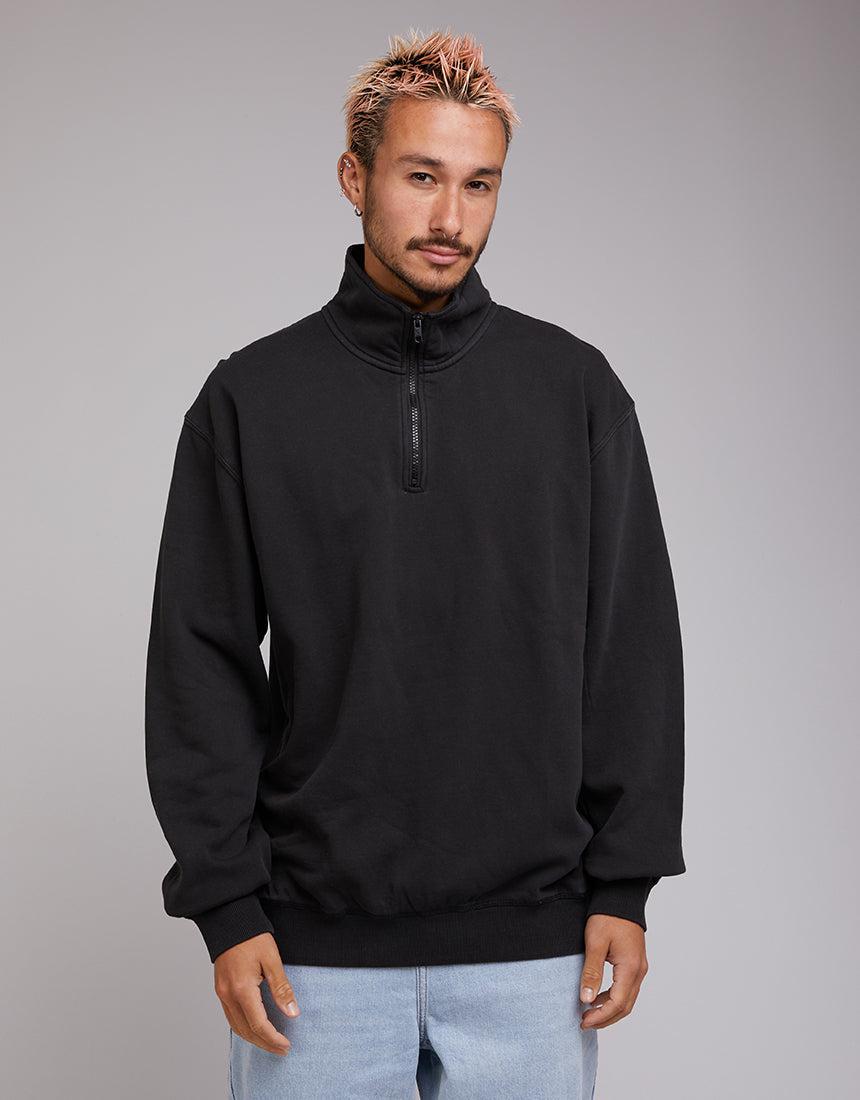 Half zip outlet black jumper