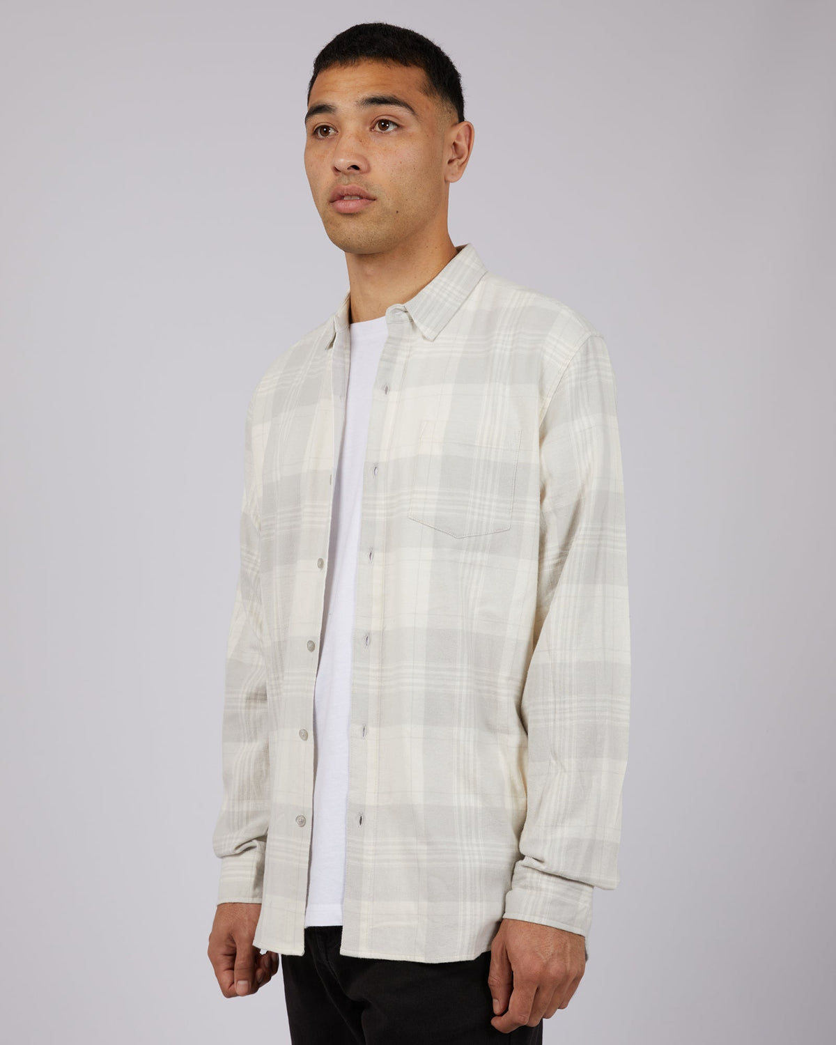 Silent Theory-Apex Check Shirt Grey-Edge Clothing