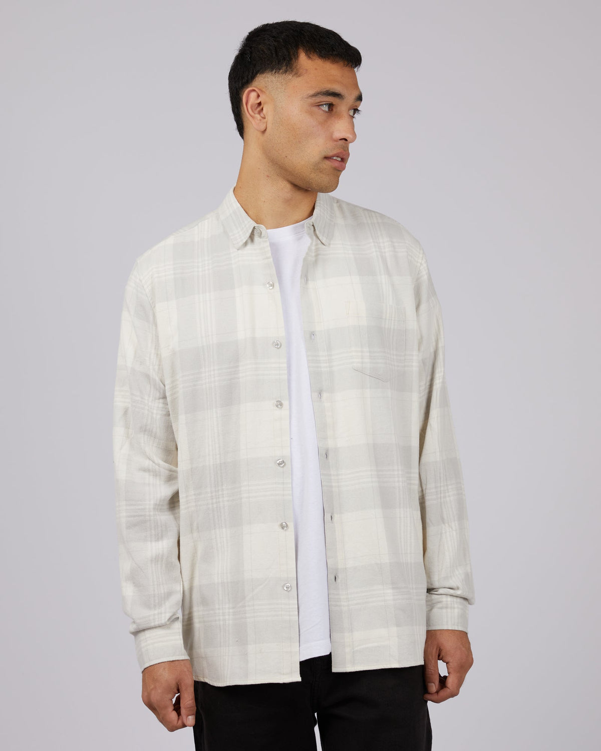 Silent Theory-Apex Check Shirt Grey-Edge Clothing