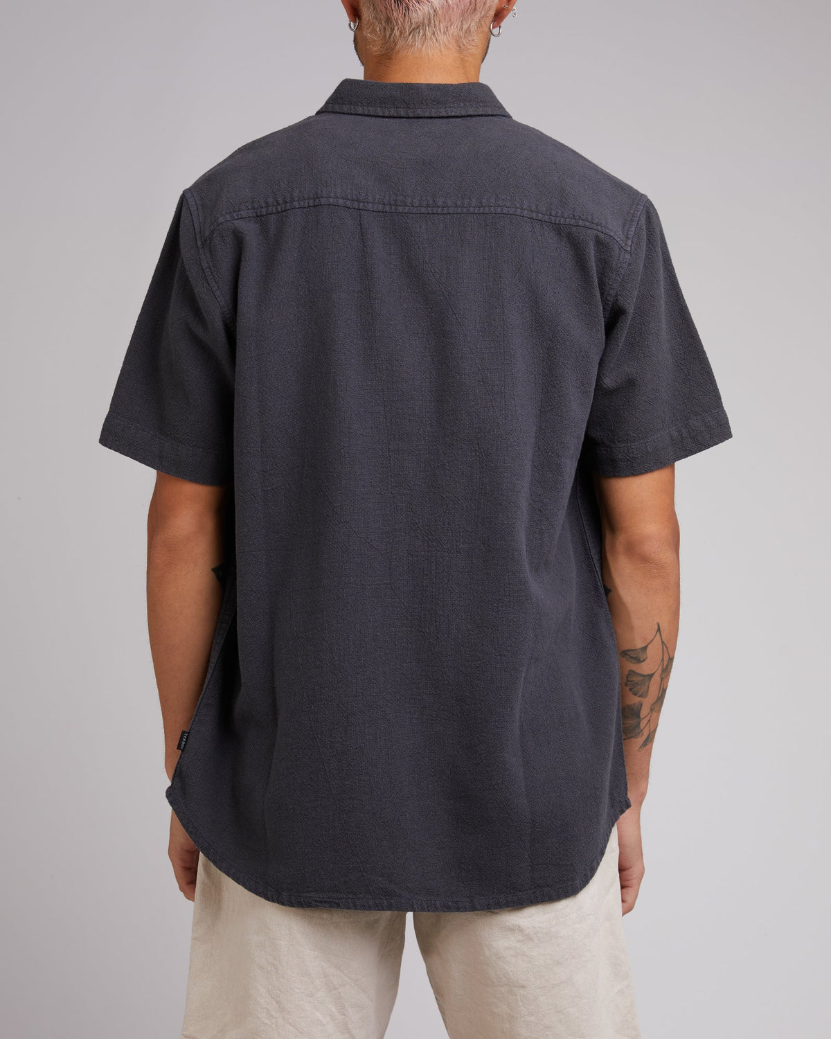 Silent Theory-Hemp Short Sleeve Shirt Charcoal-Edge Clothing