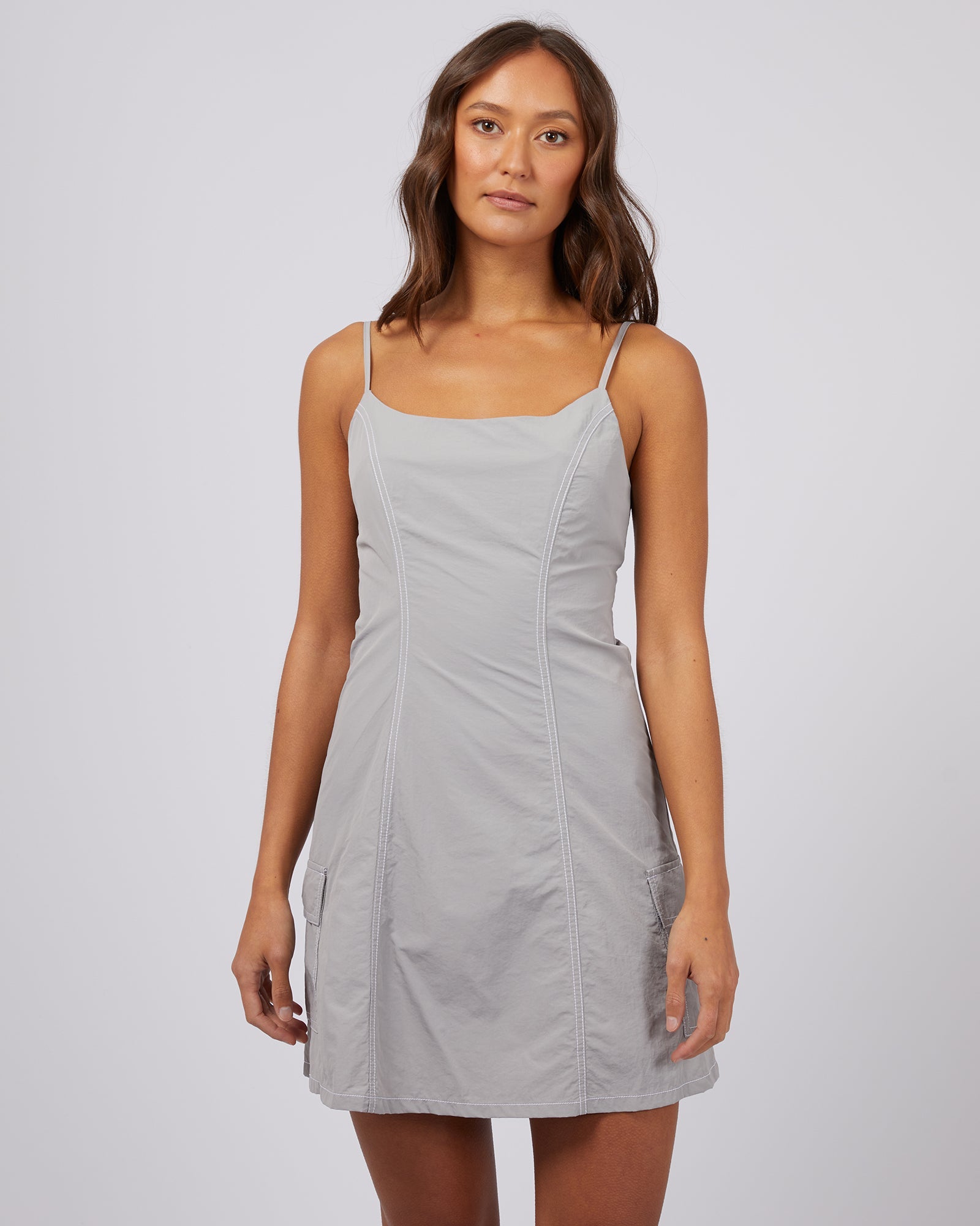 Ace Contrast Mini Dress Grey, Buy Online