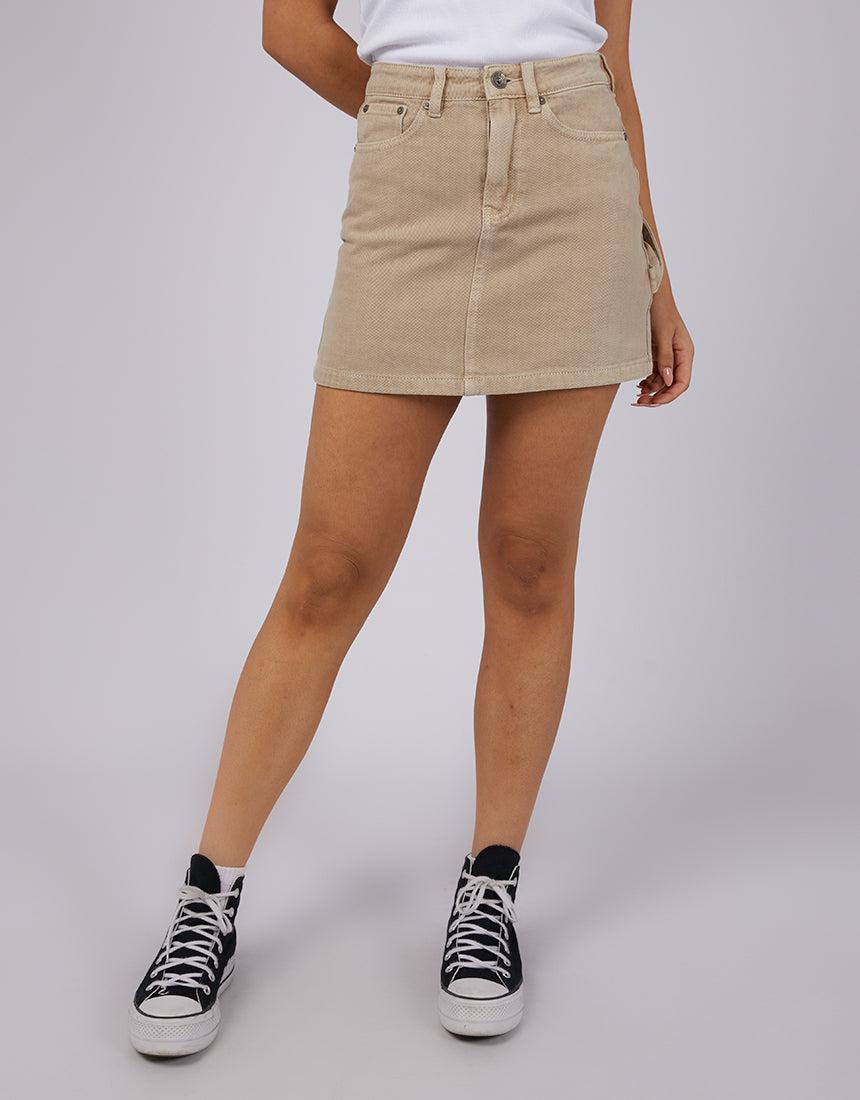 Denim mini shop skirt beige