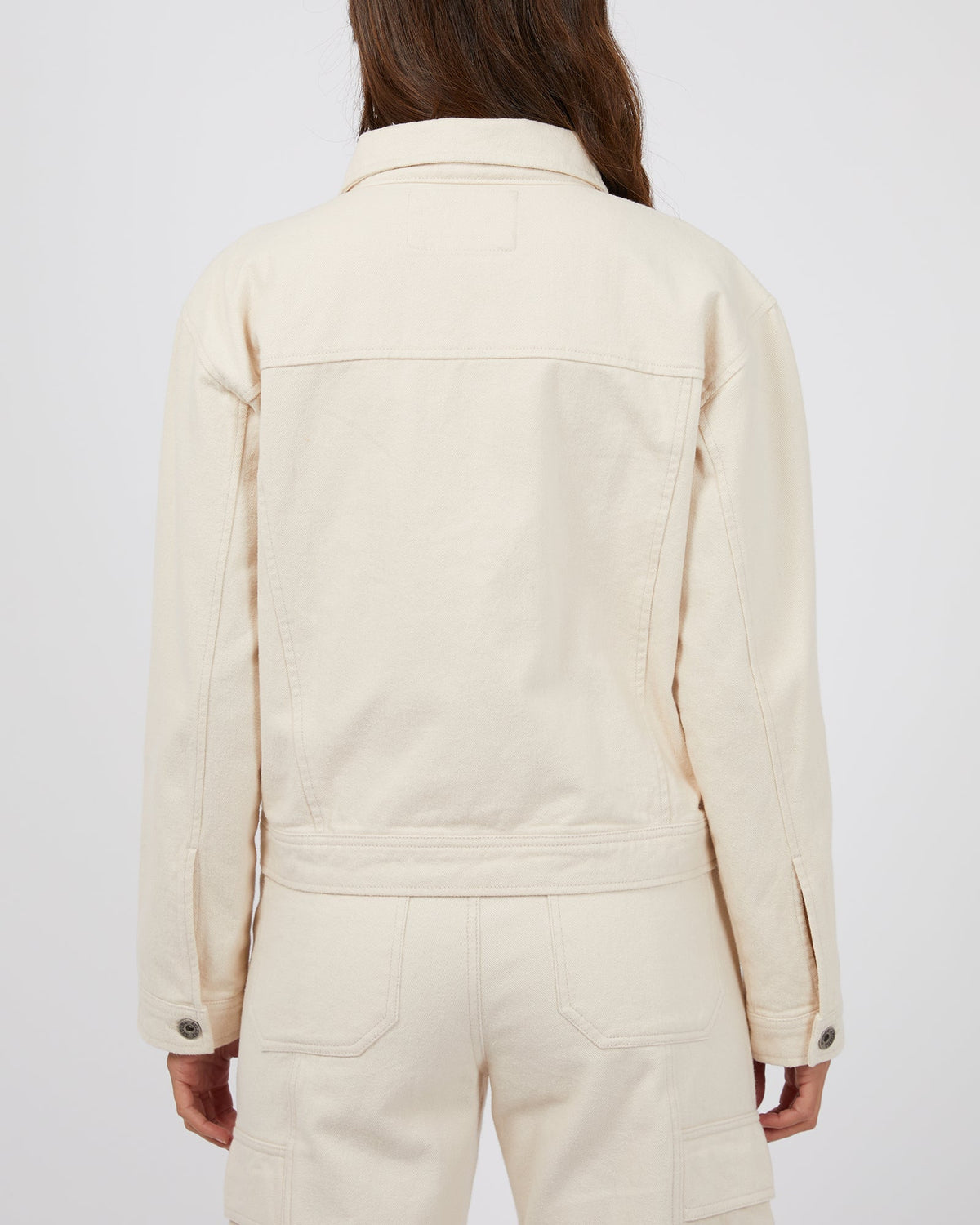 Silent Theory Ladies-Dove Cropped Jacket Beige-Edge Clothing