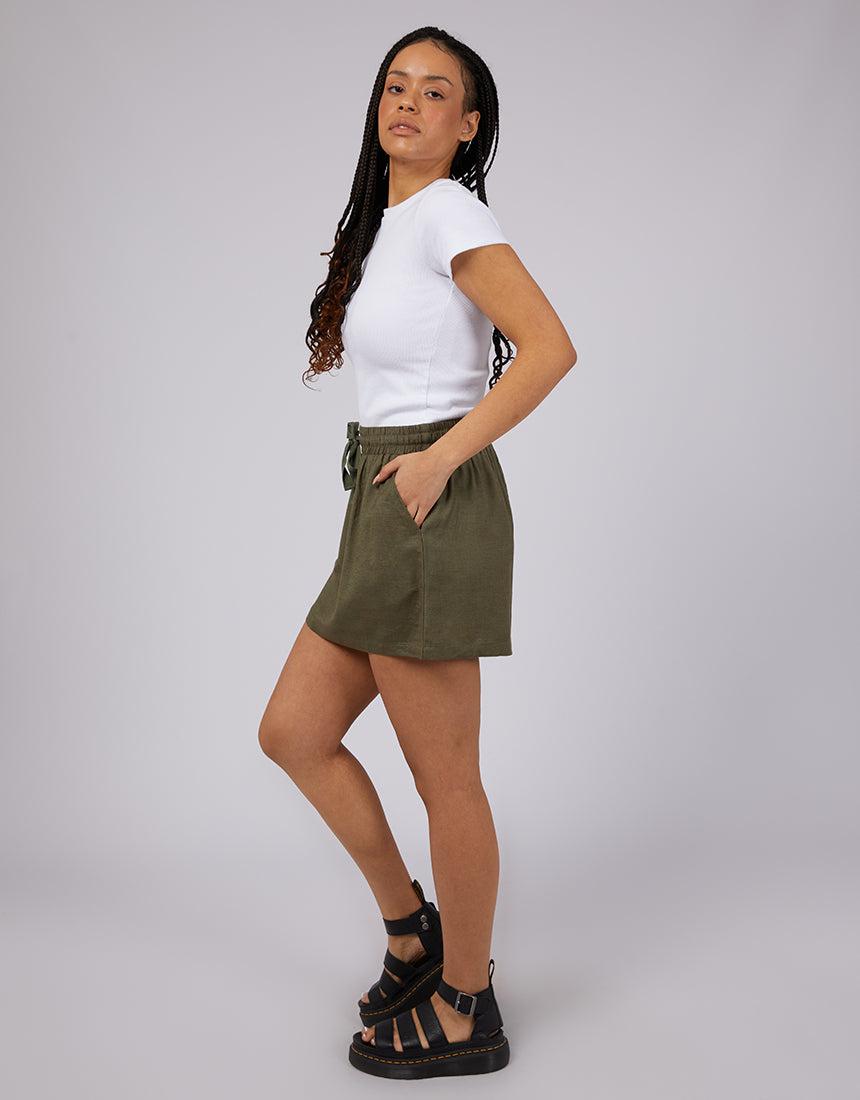 Henley Skirt Khaki Buy Online Edge Clothing