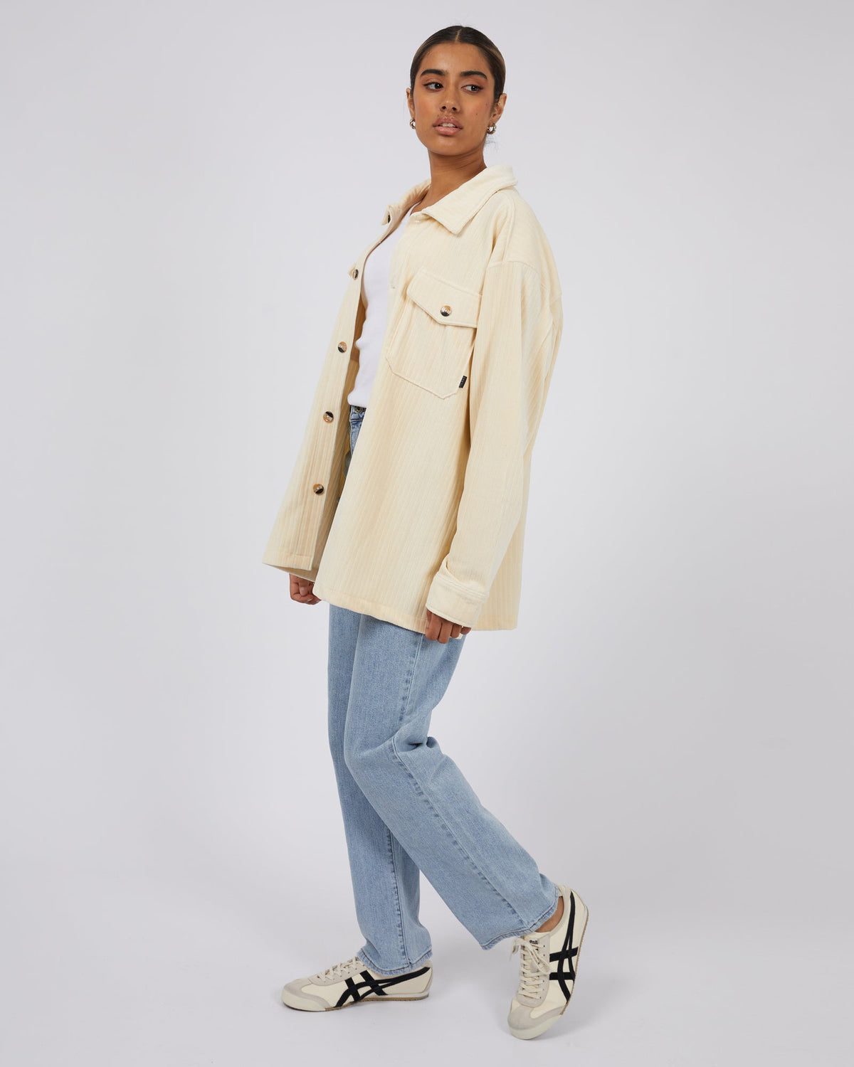 Silent Theory Ladies-Orla Overshirt Vintage White-Edge Clothing