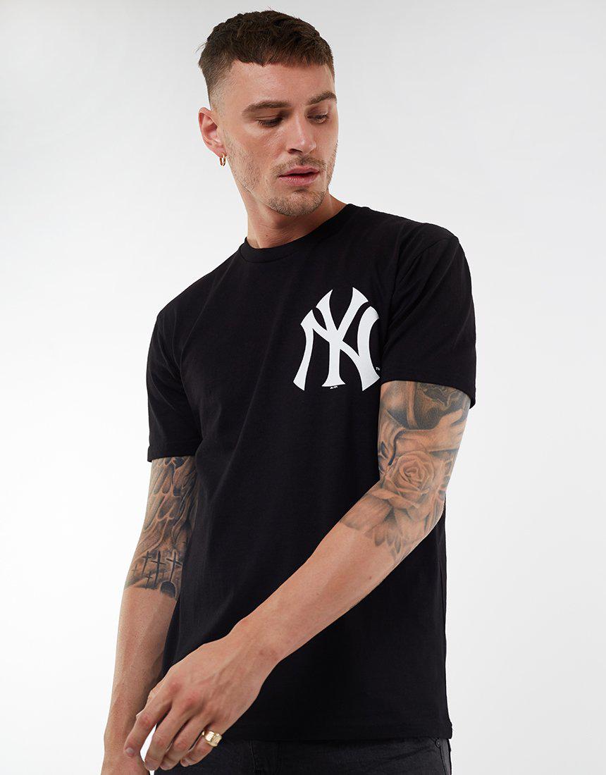 NEW YORK YANKEES MAJESTIC JEANER T-SHIRT- MENS GREY